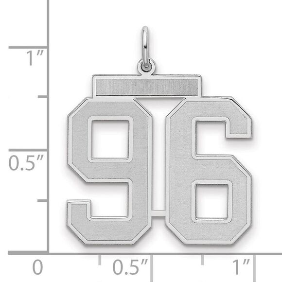 Sterling Silver, Jersey Collection, Large Number 96 Pendant